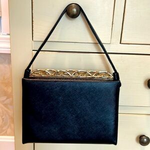 Vintage Original by Caprice 1950’s Structured Black Patent Leather Handbag. EUC